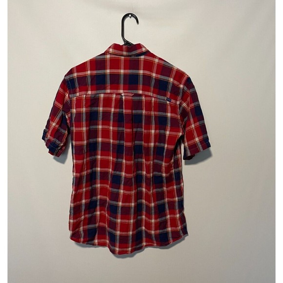 Pendleton Surf Pendleton Indian Madras Shirt Mens Medium Red Plaid Short Sleeve - Picture 7 of 9